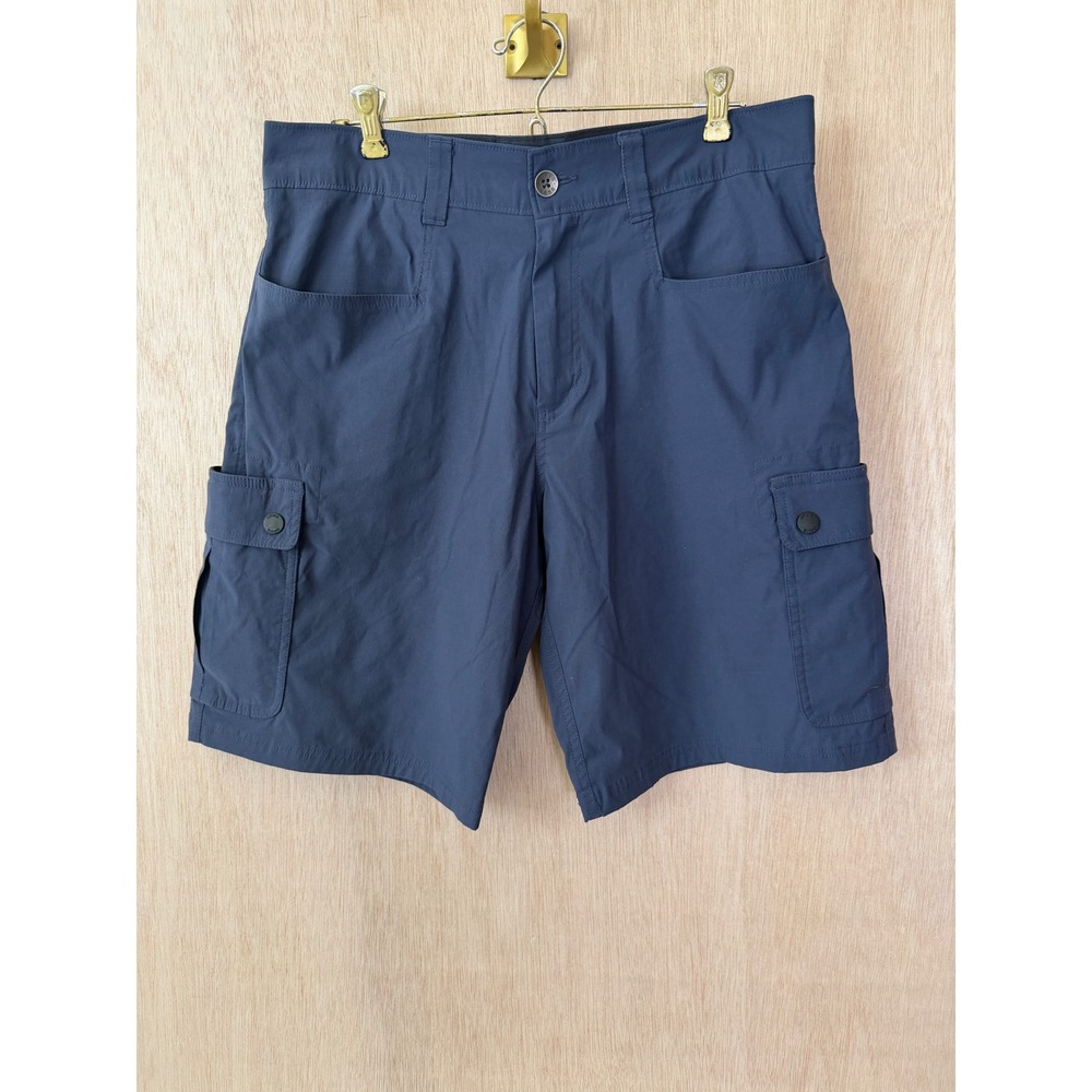 Orvis Mens Navy Blue Nylon Spandex Stretch Cargo Shorts Size 32
